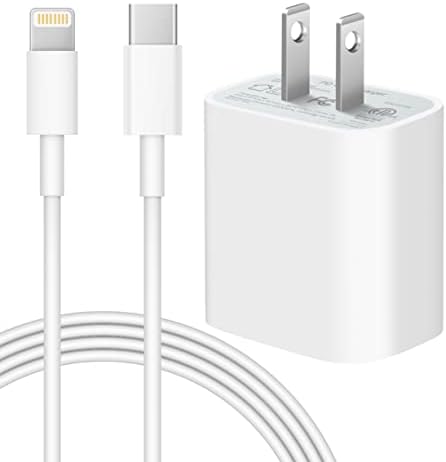 iPhone 14 13 12 Gyorsan Töltő [Apple Mpi Hitelesített] 20W PD USB-C Fali Töltő 6FT Lightning Kábel Kompatibilis