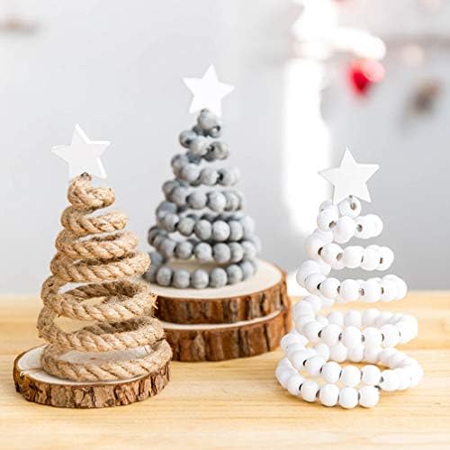 DOITOOL Asztali karácsonyfa Mini karácsonyfa Modell, Star Topper Fa Gyöngy Kézműves DIY Creaive Alakú,
