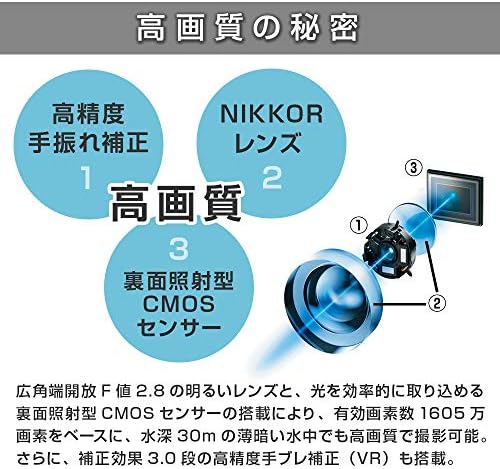 Nikon Fényképezőgép COOLPIX W300 COOLPIX Narancs Vízálló Kamera (Nemzetközi Változat)