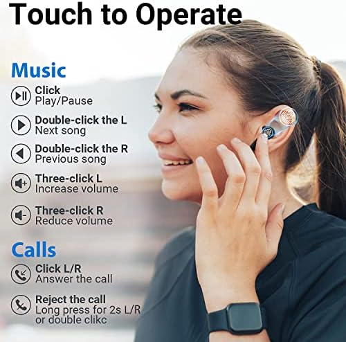 HOPENE Vezeték nélküli Bluetooth-Fülhallgató - Deap Bass in-Ear Fülhallgató Igaz Vezeték nélküli Sztereó