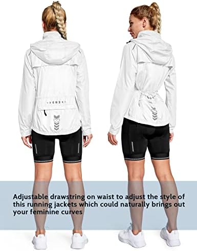 FitsT4 Női Kerékpáros Futó Kabátok, Könnyű, Szélálló Kerékpáros Széldzseki Fényvisszaverő a Kapucnis