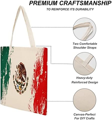 Mexikói Zászló Doodle Vászon Táska Újrahasználható műanyag szatyor Bevásárló Táska, fogantyúval a Férfiak