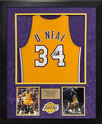 Shaquille O ' Neal Autogramot Jersey Lakers Arany 32×40 - Dedikált NBA Mezek