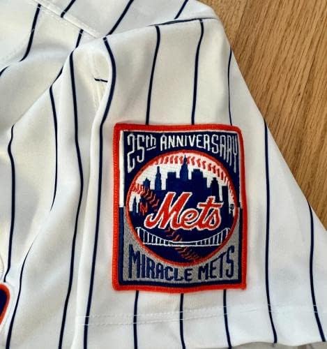 BRET SABERHAGEN (New York Mets) Játék Használt 1994 Haza Csíkos jersey - MLB Meccset Használt Mezek