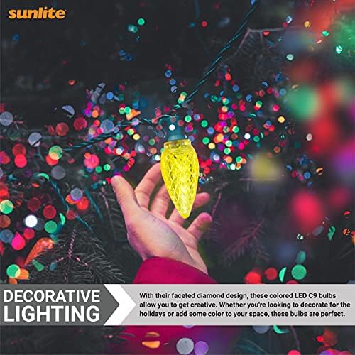 Sunlite 80709 LED C9, Nyaralás Dekoratív Villanykörte, 0,4 Watt, E17 Köztes Bázis, Csiszolt Karácsonyi