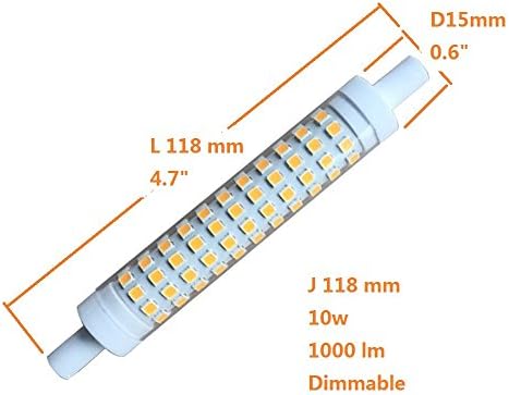 R7S LED 10W Szabályozható Izzó Fény 118mm 4.7 J118 100w Halogén Izzók Cseréje Meleg Fény 3000k AC 120V