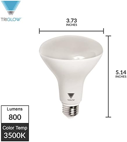 Triglow T99014-6 (6-Pack) LED-11 W-os (65W Egyenértékű) BR30 Villanykörte, 800 Lumen, SZABÁLYOZHATÓ 3500K