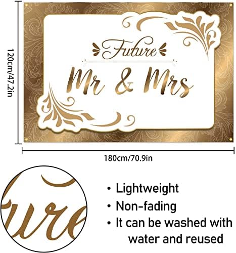 Jövő Mr & Mrs Hátteret Banner Arany Eljegyzés, Leánybúcsú Esküvő Téma Party Dekoráció, Fotózás Háttér