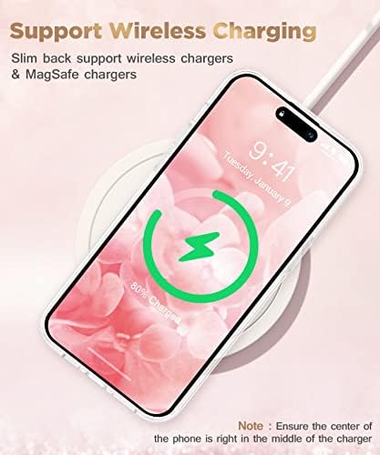 Togestar | Rózsaszín iPhone 14 Pro Max Esetben a Nők | 10FT Csepp Vizsgált | Vezeték nélküli Töltés |