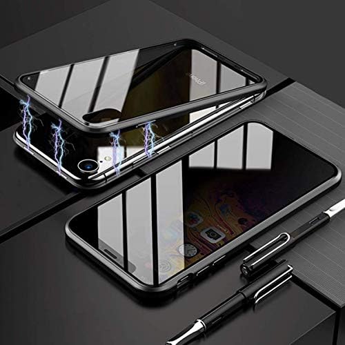 Adatvédelmi Mágneses tok iPhone 11, Anti Kukkoló Tiszta Kétoldalas Edzett Üveg [Mágnes Felszívódását Fém