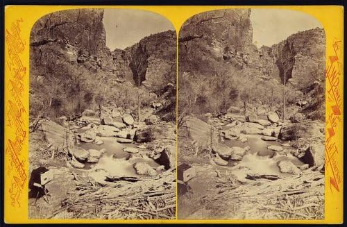 HistoricalFindings Fotó: Fotó: Stereograph,Ugrálni, Víz,Táj,Természet,1873,Kamera,Állvány,Utah,UT