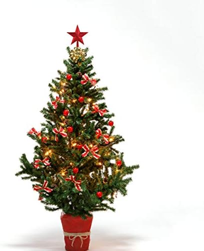 DOITOOL 4.5 inch karácsonyfa Topper Piros Csillámos Mini Csillag karácsonyfa Topper Csillag karácsonyfa