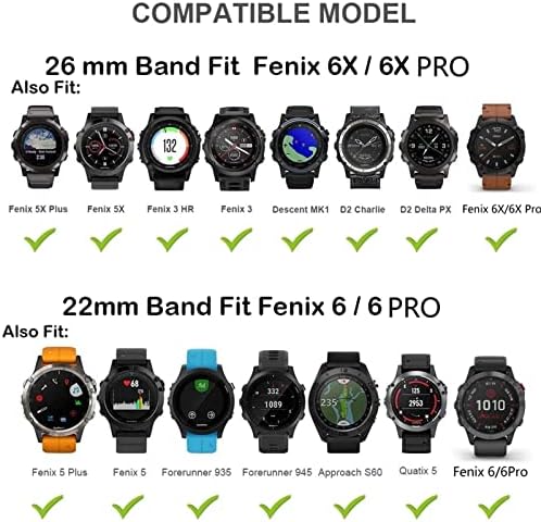 BDNJN 26 22mm gyorskioldó Watchband Szíj, A Garmin Fenix 6 6X 5X Pro 5Plus MK2i Enduro D2 Delta PX Óra
