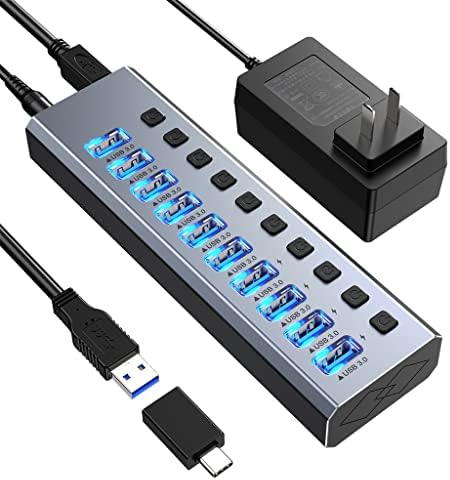 ZCMEB Alumínium 10-USB3 Port.0 Dokkolóegység Multifunkcionális Hub Asztali Switch USB Hub (Szín : D, Méret