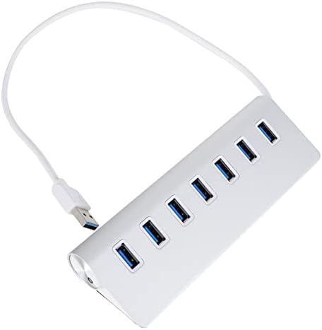 Mobestech Adaptador USB Hub Elosztó tápellátással rendelkező USB Hub 7 Port USB-Hub Elosztó hálózati Adapter