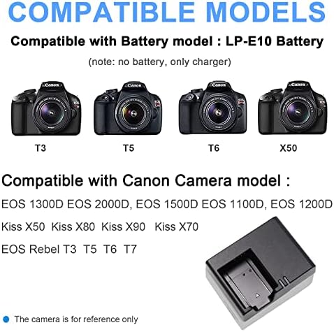 KWTOUL Csere LP-E10 Akkumulátor Töltő, LP Töltő Kompatibilis Canon EOS Rebel T7, T6 T5 T3, T100, 4000D,