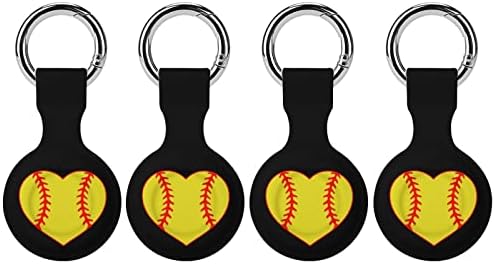 Szeretem a Baseballt Szív Nyomtatott Szilikon tok AirTags a Kulcstartó védőburkolat Levegő Tag Kereső,