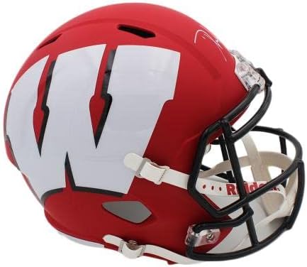Derek Watt Alá Wisconsin Badgers Sebesség Teljes Méret AMP NCAA Sisak - Dedikált Főiskola Sisak