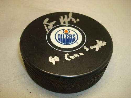 Bill Ranford Aláírt Edmonton Oilers Jégkorong Conn Smythe Dedikált 1C - Dedikált NHL Korong