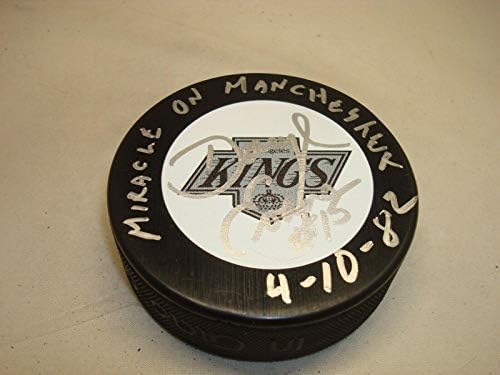 Daryl Evans Aláírt Los Angeles Kings Jégkorong Csoda A Manchester Auto 1C - Dedikált NHL Korong
