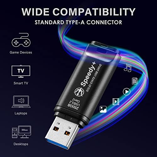 TRIDENITE Külső SSD 250 gb-os Hordozható szilárdtestalapú USB-Meghajtó, USB-3.2 Gen2 HASZNÁLATÁVAL a superspeed+.