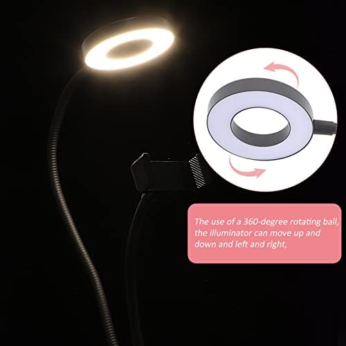 SOLUSTRE LED Gyűrű Klip Fény Fölött Kamera Szerelhető, Állítható Klip Asztal Élő Streaming Önarckép Smink