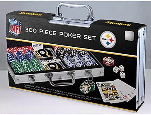 Remekművek NFL-Unisex-Felnőtt 300-Darab Casino Stílusú Póker zsetonkészlet