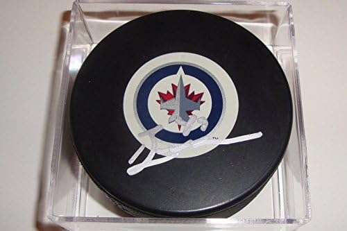 Ben Maxwell Aláírt Korong w/COA Winnipeg Jets Autogramot Szuvenír 2011 - Dedikált NHL Korong