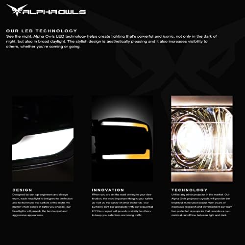 Alfa Baglyok 8711651 Vetítő Fényszórók Hullámvasútja Szekvenciális LED Bar & Startup Fény - Fekete Borostyán