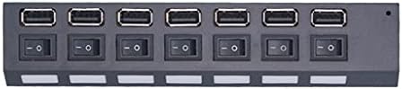 SLSFJLKJ USB-hálózati Adapter 7 Port Több Bővítő 2.0, USB Hub, a Switch a PC Multi-Interfész (Szín : Fekete)