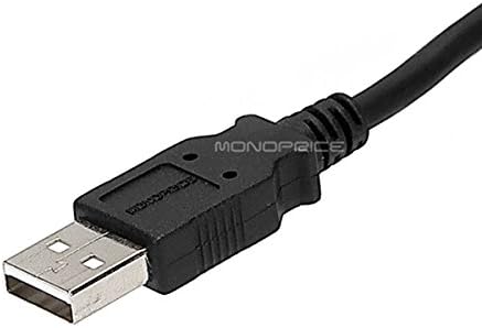 Monoprice 6-Láb USB 2.0 EGY Férfi, hogy Mini-B 5pin Férfi 28/24AWG Kábel Ferrit Mag (104931),Fekete
