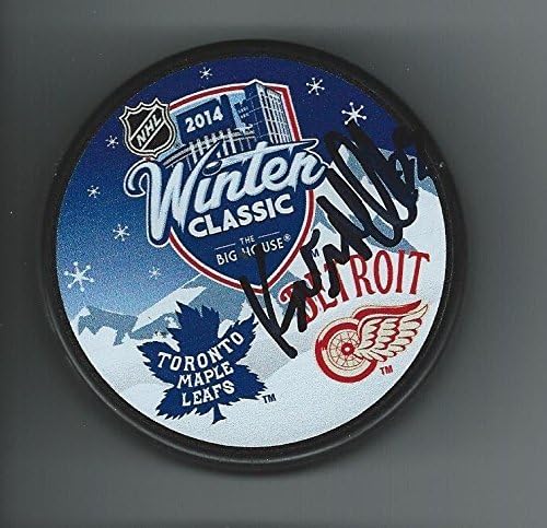 Kevin MILLER Aláírt Detroit Red Wings 2014-es TÉLI KLASSZIKUS Puck - Dedikált NHL Korong