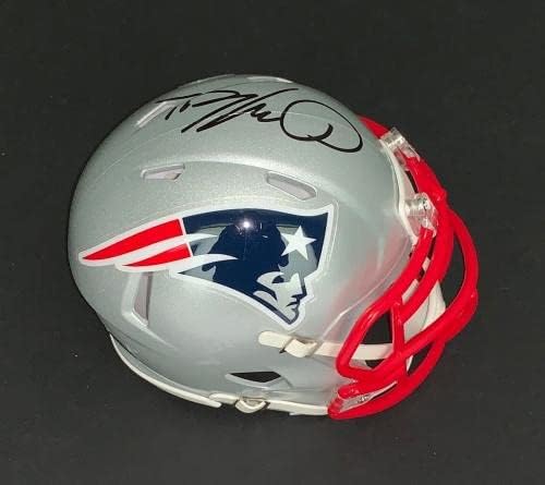 Julian Edelman Aláírt Patriots Super Bowl-LI 51 Bajnokok Mini Sisak PSA COA - Dedikált NFL Sisak