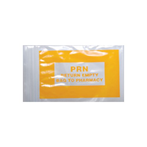 PDC Egészségügyi PBG005 Törlés/Narancssárga Műanyag Kórházi Táskát, PRN, Zip-Zár, 2 millió, 3 x 5 (Csomag