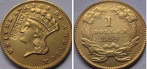 Kihívás Érme $1 Arany 1859 Másolás Érmék COPYCollection Ajándékok Érme Gyűjtemény
