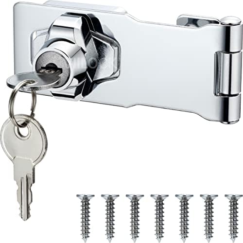 VIILOCK 2 Csomag Kulcsos Hasp Zárak, Kulcsok, 4 Hüvelykes Krómozott Csavar Kilincs Kulcsos Zár Hasp a