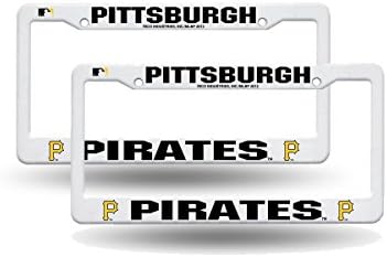 Pittsburgh Pirates Baseball Emelte a Levelet, Fehér, Műanyag Rendszámtábla Keret - Készlet 2 kép