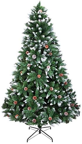 NC fenyőtoboz karácsonyfa 7 láb PVC Hegyes Spray Fehér (1400 Ágak)