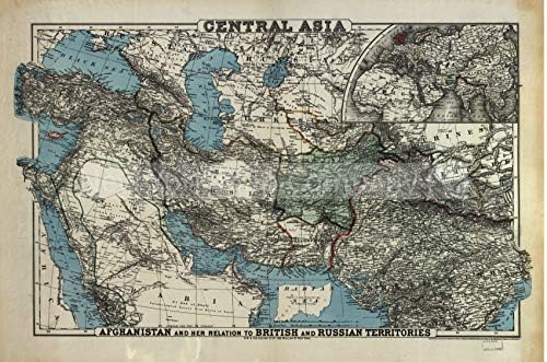 VÉGTELEN FÉNYKÉPEK 1885 Térkép| Közép-Ázsia : Afganisztán, illetve vele Kapcsolatban, Angol, orosz Területek|Su