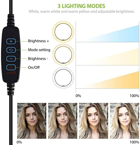 Világos Kereteket Gyűrű Tri-Color Light Kompatibilis A Karbonn KT62 10 Hüvelykes Távoli Live Stream/Smink/YouTube/TikTok/Video/Forgatás