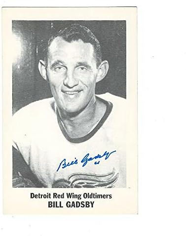 BILL GADSBY Aláírt Detroit Red Wings Oldtimers Kártya - Dedikált NHL-Fotók