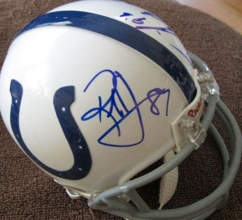 Dwight Freeney Reggie Wayne autográf, aláírt Indianapolis Colts mini sisak SZÖVETSÉG - Dedikált NFL Mini