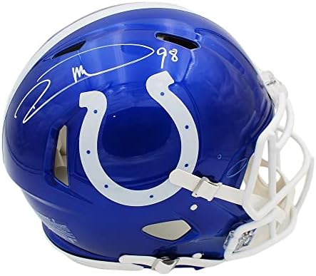 Robert Mathis Aláírt Indianapolis Colts Sebesség Hiteles Flash NFL Sisak - Dedikált NFL Sisak