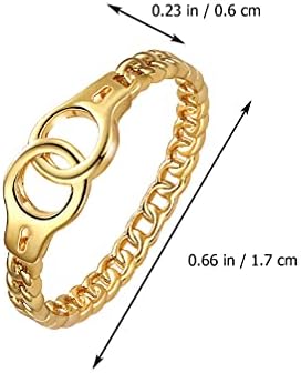 Happyyami Női Kiegészítők Újszerű Gyűrű Bilincs Gyűrű, Ékszerek Bilincs Lánc, Gyűrű, Ajándék, Vintage